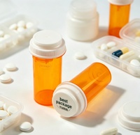 Flacons et pots en plastique personnalisables pour médicaments, contenants pharmaceutiques avec couvercle réversible résistant aux enfants, flacons à pilules