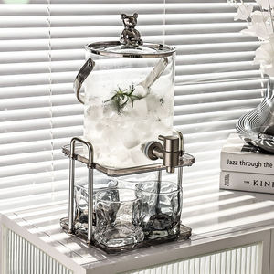 Bouilloire froide en verre avec seau de luxe léger de qualité alimentaire et ensemble de seaux à robinet bouilloire de refroidissement domestique de grande capacité - Product Image 1