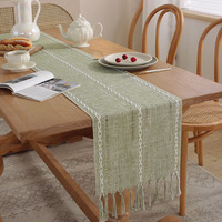 Drapeau de table en polyester de luxe fait main avec pompon, durable pour la maison, les mariages, les restaurants et les hôtels