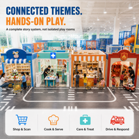 Fournisseur d'équipements de jeux intérieurs commerciaux, chariot de supermarché en plastique à roulettes, certifié ISO 9001, personnalisable
