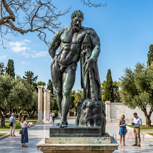 <span class=keywords><strong>Estatua</strong></span> de Hércules de Bronce de Tamaño Real, Escultura Griega Clásica Famosa, Hombre Desnudo Griego Desnudo Hecho a Medida - Product Image 4