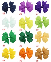 Ruban de couleur unie, 40 couleurs, 3 pouces, gros-grain, nœud de queue d'hirondelle, accessoires de cheveux pour bébés et enfants