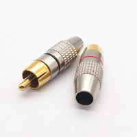 Connecteur Coaxial pour câble Audio et vidéo de verrouillage Rca, plaqué or, câble Rca, pièces, connecteur mâle Lotus