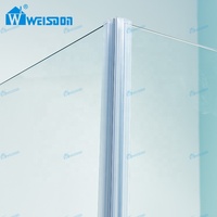 Weisdon Cabine de douche à cadre chromé de haute qualité Salle de douche en verre trempé en alliage d'aluminium