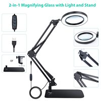 Lampe de bureau LED à bras articulé pliable en métal, écologique, à intensité variable tactile, avec prise USB, pour étude, travail, utilisation sur table, montage par pince, alimentation CC