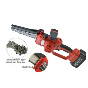 <span class=keywords><strong>Tronçonneuse</strong></span> sans fil 21V 4.0Ah 800W 8 pouces à batterie, moteur sans balais, chaîne 1/4 pouce, boîte de vitesses en aluminium, <span class=keywords><strong>guide</strong></span>-chaîne de qualité DIY, certifiée CE, OEM - Product Image 1