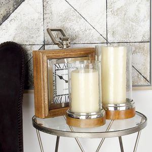 Porte-bougie en bois et verre pour la table - Product Image 4