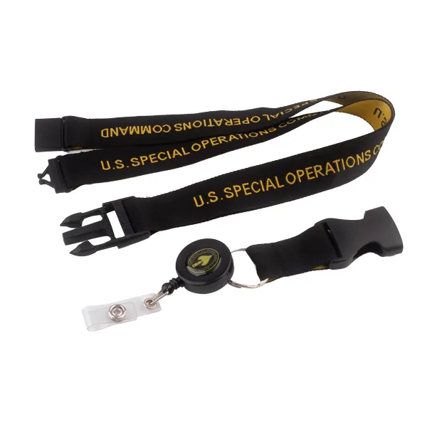 Intrekbare Rollen Sleutelhangers Lanyards Neck Strap Band Voor Id Badge Houder Voor Business School Event (Zwart)