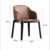 Chaise de salle à manger DISHI en bois massif de style nordique, luxe léger, moderne, haut de gamme, rembourrée, pour restaurant et hôtel, avec dossier et assise confortable