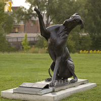 Statue de chien danois de grande taille en bronze pour la décoration de jardin extérieur à vendre