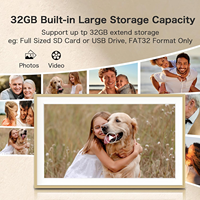 Cadre photo numérique grand format 15,6 pouces avec stockage Uhale 32 Go, montable au mur, partage de photos/vidéos via l'application Hail, horloge et écran tactile