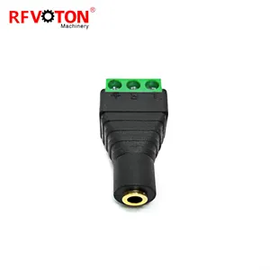 DC connector 3.5mm audio stereo connector to 3-pin terminal with screw female jack CCTV