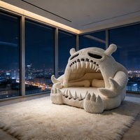 Canapé-lit en peluche en forme de monstre, fauteuil pouf géant créatif et moelleux en forme d'animal, siège de salon confortable et surdimensionné pour chambre à coucher