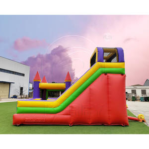 Château gonflable coloré facile à installer avec toboggan et tours violettes et <span class=keywords><strong>rouge</strong></span> pour les fêtes et événements en plein air pour enfants - Product Image 5