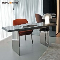 Chaise de salle à manger de luxe italienne Chaise de loisirs moderne rotative en cuir haut de gamme Chaises de salle à manger