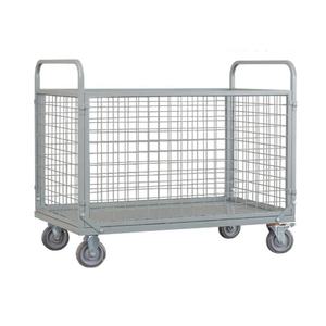 Chariot à plate-forme chariot pliant entrepôt mobile chariot de transport de marchandises chariot à plat à main en métal avec cage détachable - Product Image 1