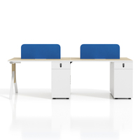 Table de bureau moderne pour 4 personnes, design modulaire, poste de travail pour personnel, bureau de travail face à face, mobilier de bureau