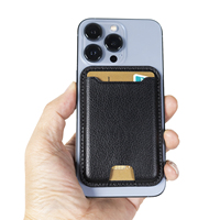 F & C dompet kulit PU magnetik, penyangga dompet dengan sandaran, pemegang kartu kredit telepon Magnet kuat