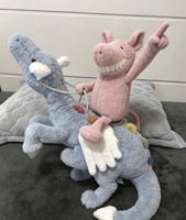 Boneka Dinosaurus Naga Super Lembut, Penghibur dengan Lapisan Jala Bersulam, Isi Kapas PP Matcha Sakura, Tas Plush USB