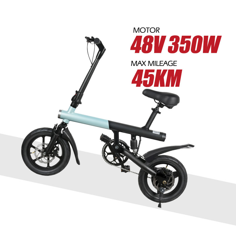 MZ-4-bicicleta eléctrica plegable para adultos, e-bike híbrida de 48V, 350W, 14 pulgadas