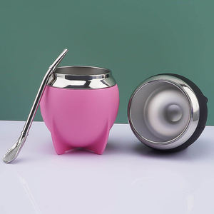 Xícara de chá de aço inoxidável para abóbora <span class=keywords><strong>mate</strong></span>, copo de 280ml personalizado com parede dupla isolada, copo de erva-<span class=keywords><strong>mate</strong></span> - Product Image 2