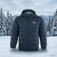 Veste d'hiver pour homme de qualité prestigieuse, écologique, Gungla, style décontracté chic, avec trois poches, fermeture éclair
