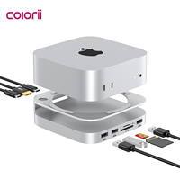 Aluminium-Standfuß für Mac Mini M4 M4 Pro M5 Pro/M6 mit M.2 NVMe SSD-Gehäuse 4K60Hz HDMI SD TF 4.0 Kartenleser USB3.2