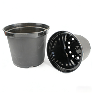 Pot <span class=keywords><strong>de</strong></span> fleurs en plastique noir pour extérieur, 3 gallons, écologique, avec trou <span class=keywords><strong>de</strong></span> drainage pour la maison et le <span class=keywords><strong>jardin</strong></span> - Product Image 1