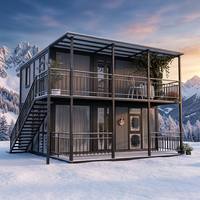 Maison préfabriquée en conteneur à 2 étages pour résidence personnelle, café, gîte, hôtel, imperméable, résistante au vent, hautement personnalisable