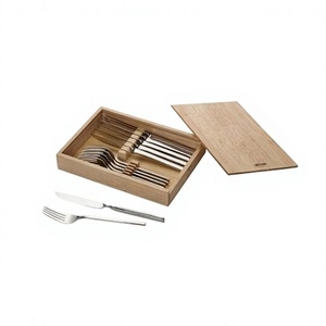 Support à couverts en bois au design élégant avec couvercle, design simple, pour cuillères, couteaux et fourchettes, vente en gros - Product Image 1