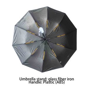 Hiện đại đầy đủ tự động 12 xương <span class=keywords><strong>3</strong></span> gấp giá rẻ ô màu đen tráng không ướt Windproof dù để che nắng Du Lịch Gấp ô cổ - Product Image 4