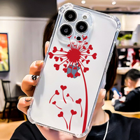 Love Heart Luxury TPU Phone Case iPhone 15 Pro Max Airbags Shockproof Printed Design Model Compatible 8Plus 12ProMax 18