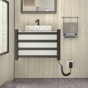 INTERLAN TH9271 304 Stainless Steel <b>Electric</b> Heated Towel Rail Fast <b>Drying</b> 35cm Modern Bathroom <b>Rack</b> Embedded Installation - Product Image 3