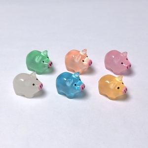 Mini Cerditos de Resina, Mini Cerditos Luminosos, Figuras <span class=keywords><strong>Miniatura</strong></span>, Animales de Resina <span class=keywords><strong>Miniatura</strong></span> al por Mayor para Decoración de Jardín, Paisaje y Fiestas - Product Image 1