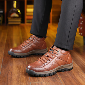 Men's Fleece Lined Winter <b>Boots</b> Black Thick Sole <b>Lace</b> Up Casual Snow <b>Boots</b> Adult Size 9988 - Product Image 2