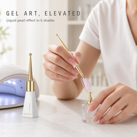 Gel UV LED de durcissement pour ongles, texture nacrée, gel liquide 10ml, blanc, rose, vert, bleu, jaune, violet, pour nail art DIY, vente en gros en flacon