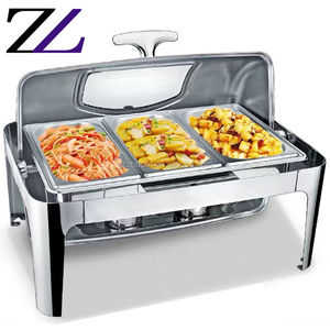Equipo de Cocina para Hotel de 5 Estrellas, Calentador de Comida Buffet Moderno de Acero Inoxidable con Tapa Enrollable de 9L, Chafing Dish en Venta en Filipinas - Product Image 3