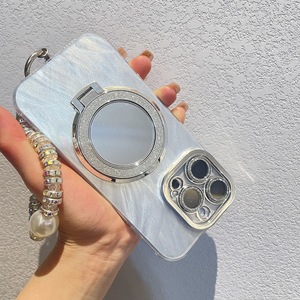 เคสโทรศัพท์หรูหราไฮเอนด์สำหรับ 17 Pro Max พร้อมขาตั้งวงแหวนกระจกกลิตเตอร์ ป้องกันเลนส์เต็มรูปแบบ และมีกาวในตัว - Product Image 4