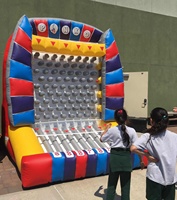 Jeu gonflable commercial de carnaval de Plinko avec le jeu gonflable de flipper de ventilateur, fête gonflable de jeu de carnaval de jeu de sport