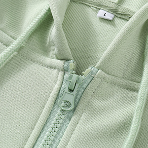 Custom Zip Up Hooded Sweatshirt Fleece Lined Polyester Leisure Wear Size L - Product Image 1