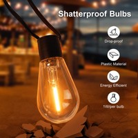 Guirnalda de Luces Bluetooth para Exteriores, Bombillas Inteligentes RGBIC Colgantes con Control de Temporizador para Jardín, Terraza, Bodas y Eventos