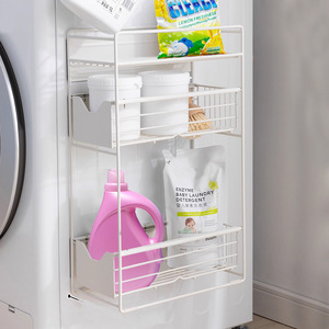 Organisateur de réfrigérateur à 3 niveaux, support de rangement magnétique suspendu pour condiments et boissons de cuisine - Product Image 4