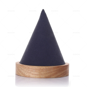 SHI SHENG Gỗ Tự Nhiên Hình Nón Ngón Tay Hình Nón Nhẫn Đứng Trang Sức Hiển Thị Chủ Showcase <span class=keywords><strong>Display</strong></span> Stands Nhẫn Bracelet Khay - Product Image 5