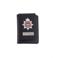 Porte-badge en métal multifonctionnel personnalisé pour homme, style professionnel, fait main, en cuir PU, avec sérigraphie, cadeaux promotionnels