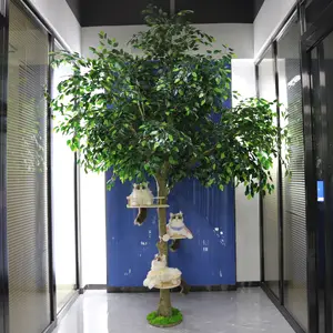 저렴한 가격 자연 리얼 터치 반얀 나무 대형 장식 플라스틱 ficus 나무 호텔 실내 교회 장식