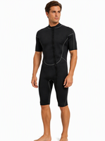 Combinaison de plongée unisexe en néoprène 3 mm pour la pêche sous-marine/dykéation, avec fermeture éclair sur la poitrine, manches courtes, design imperméable