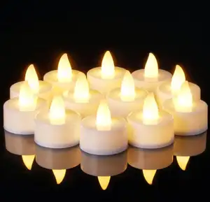 Electric Flameless LED Candles Tea Lights Votive Tealight Halloween Funeral Christmas Wedding Table Decor Heart Round Shape