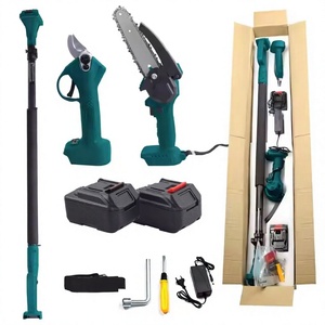 Kit de scie à chaîne télescopique pliable à batterie lithium 21V, cisailles de jardinage pour bricoleurs - Product Image 1