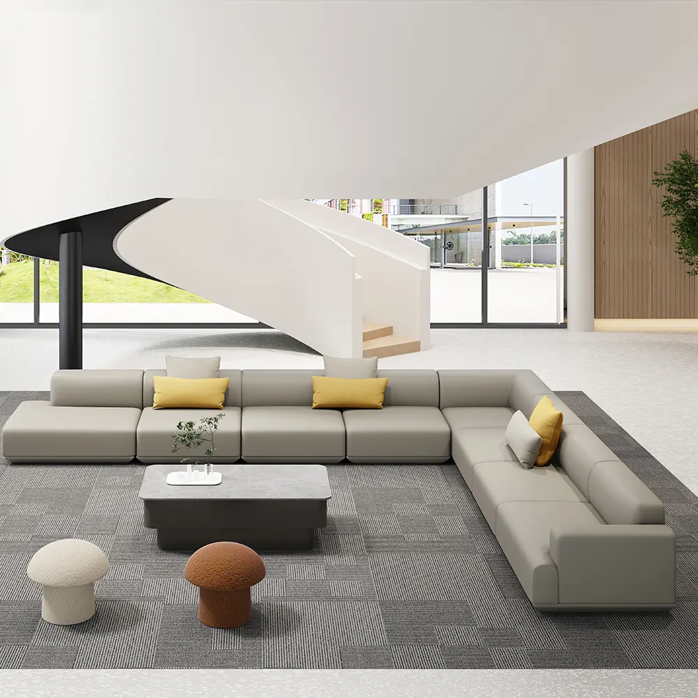 Nordic Luxury High-End Modern Modular Fabric Living Room L-Shape Sofa Soft Cushion Reclining Chaise Longue Home Sofas