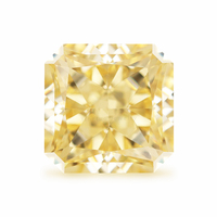 Diamant à haute teneur en carbone L-jaune zircon cubique coupe radiante glace pilée CZ pour ensemble de bijoux